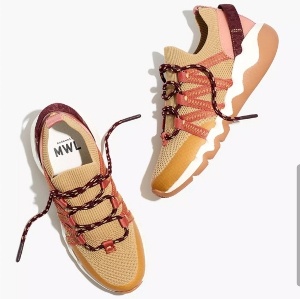 Madewell Size 7 Women's Field Knit Sneakers Neutral Color Shoes Brown Tan New